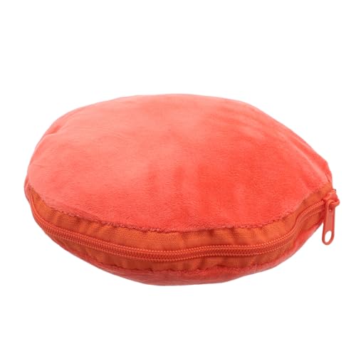 DECOMELODY Étui Chauffe-Mains Rond 20 CM Orange en Tissu Doux Anti-Peluches et Isotherme Fermeture Éclair, Housse Isolante Anti-Brûlures pour Bouillotte, Protection Thermique pour Hiver,