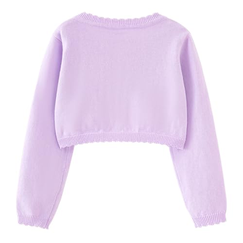 Toddler Girl Cardigan Long Sleeve Kids Knit Sweater Cover Up Button Closure Cropped Tops2