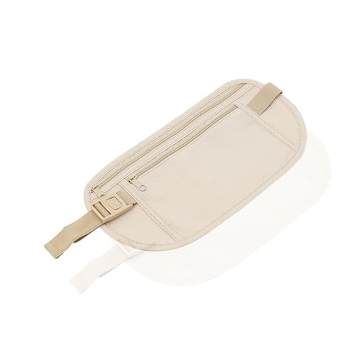 Mirhua ウエストバッグ 海外旅行 スリ対策 グッズ パスポート ウエストポーチ 薄型 超軽量 セキュリティポーチ スリ防止 バッグ 男女兼用 旅行 (カーキ)