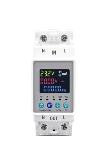 Disjoncteur de mesure 2P 63A minuterie tension courant fuites TOMPD-63S