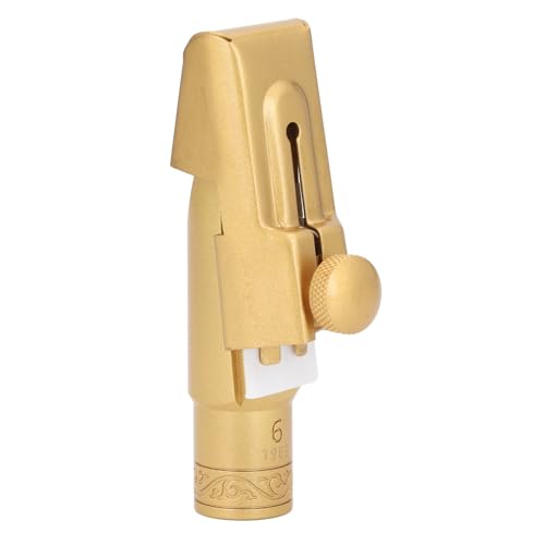 Fabater Bec de Saxophone Soprano élégant en Laiton plaqué or pour des Sons équilibrés et des Harmoniques Aiguës Continues
