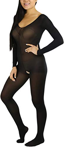 Image of ToBeInStyle Women's Long Sleeve Bodystocking Bodysuit Lingerie Regular & Plus Sizes