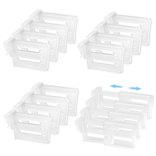 Frigo Space Allocator Lot de 16 séparateurs de porte latérale pour réfrigérateur de cuisine avec étagère de réfrigérateur pour conteneurs alimentaires, boissons, œufs, fruits Cover