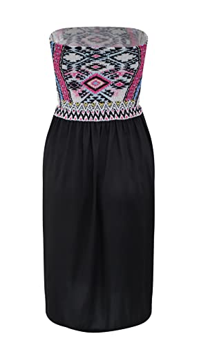 Image of Zyyfly Tube Top Dress Women Summer Beach Coverup Stretch Smocked Strapless Dress