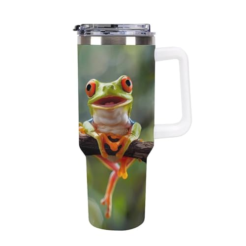 Taza de coche de 40oz de rana: olvida los derrames y mantén tu té perfecto
