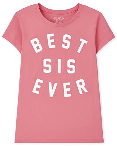 The Children's Place girls The Children's Place Short Sleeve Graphic T-shirt T Shirt, Best Sis Ever, XX-Large US