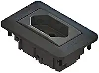 Mini Espelho 1 Tomada 20a Embutir Para Móveis - Preto