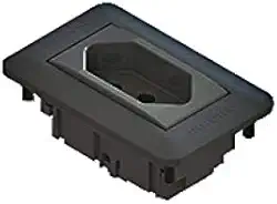 Mini Espelho 1 Tomada 20a Embutir Para Móveis - Preto