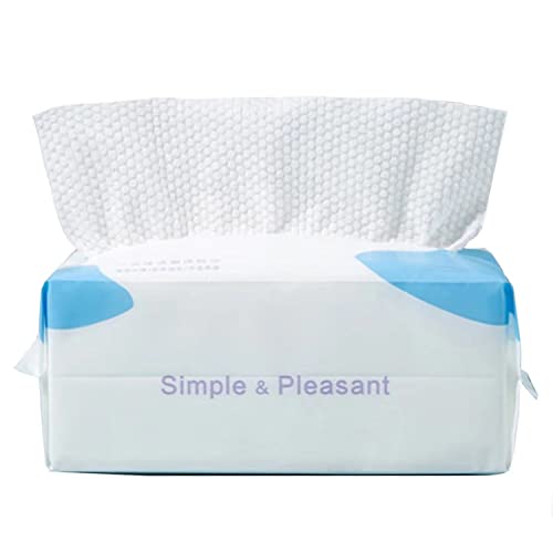 100PCS Toallas Facial Desechables, Toallitas Secas de Algodón 100% Algodón, Toallitas para Bebés, Natural y Biodegradable, Espesar Toallas de Papel Húmedas y Secas Para Todo Tipo De Pieles(20X20CM)