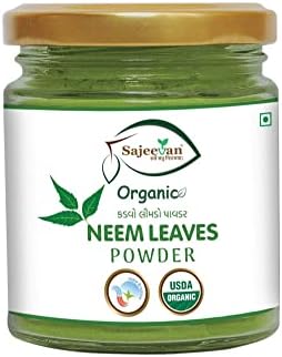 Sajeevan Organic Neem Leaves Powder - No Preservatives No Additives - Non GMO- USDA (सर्वे भवन्तु सुखिनः सर्वे सन्तु निरामयाः)