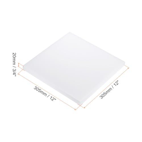 Image of 12 inch x 12 inch x 3 /4 inch HDPE Plastic Sheet, High Density Polyethylene Sheet Cutting Board White Solid Block, [for DIY, Home Floor]
