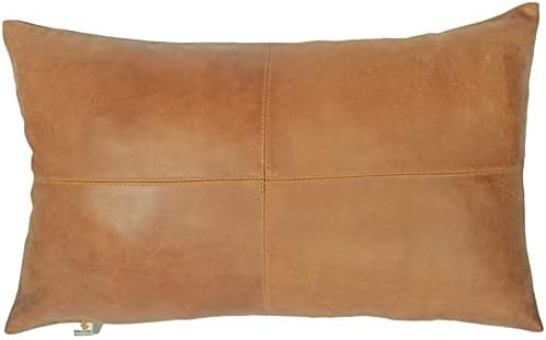 Ganloz Funda de almohada 100% piel de cordero, funda de cojín para sofá, fundas decorativas para sala de estar, color tostado, paquete de 1 a 12 x