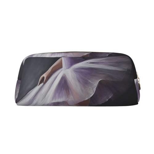 BSCKKDMN レザー 筆箱 かわいい ジッパー ペンシルポーチ ペンバッグ 多機能 旅行 化粧品 バッグ バレエ ダンサー キーポーチ 女性 男性 仕事 オフィス