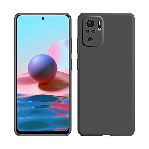 Image of Case Creation for Redmi Note 10 2020 Back case, Xiaomi Redmi Note 10 Slim Flexible Smart Look case with 360 Camera All Angle Protection (Pure Black)
