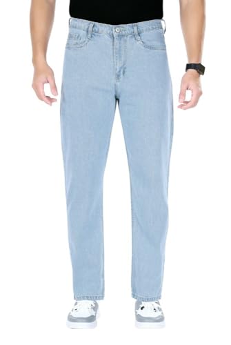 Image of Men's Straight Fit Stylish Non Stretch Mid Rise Pure Cotton Crafted with Premium Fabric Relaxed Jeans Available in Variety of Colour