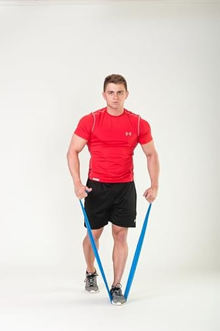 Black Mountain Products Therapy Exercise Bands with Resistance Band Carrying Case, Door Anchor and Starter Guide, Yellow, Blue, Green