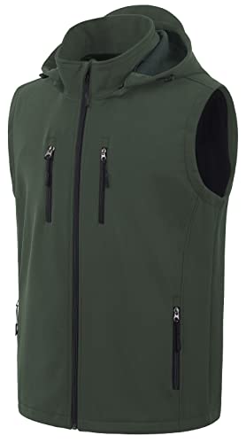 Image of CREATMO US Men's Casual Lightweight Warm Thin Outerwear Vest Windbreaker Sleeveless Jacket With Removable Hood