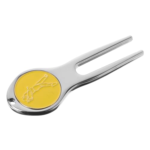 WOONEKY ゴルフ ディボットフォーク ポータブル ディボット修理ツール ゴルフアクセサリー ボールマーカー付き ゴルフプレイ向け