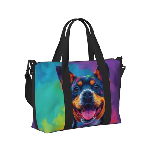 Staffordshire Bull Terrier print Travel Duffel Bag, Sports Tote Gym Bag, Swim Pool Bag Large Shoulder Tote Bag for Beach Weekender3