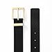 RISANTRY Women's Black Belt Gold Rectangle Buckle Synthetic Leather with Striped Detail Fashion Ladies' Belt for Casual & Formal Outfits