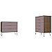 Manhattan Comfort Rockefeller Mid Century Modern 5 3-Drawer Bedroom Dresser Set, Pink