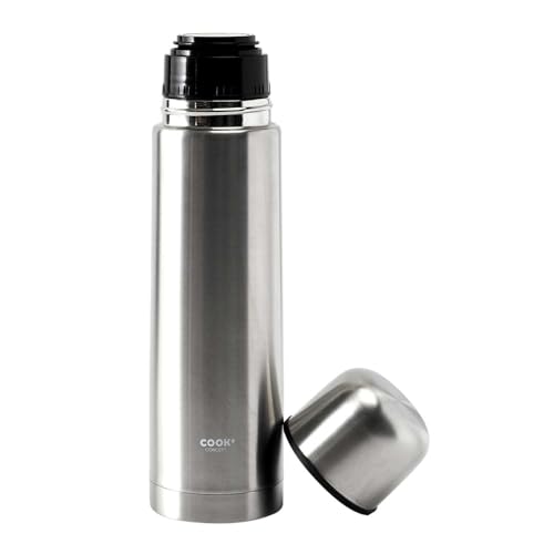 COOK CONCEPT, KA5615, Bottiglia Termica in Acciaio Inox da 50 cl, Design Elegante ed ergonomico, Ideale per Bevande Calde e Fredde, Perfetta per l'uso Quotidiano, Argento