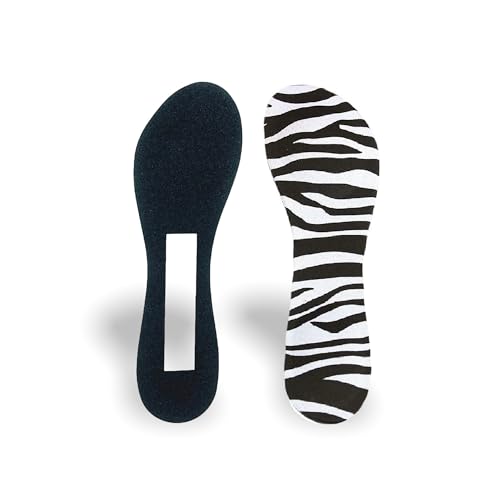 Image of CB 4-Pairs of Cloth Surface Sponge Inserts Invisible Slim Lightweight Insoles Liners, Ball of Foot Pain Relief Cushion, Barefoot Support, 3 /4 Length for Women's Shoes 5-7, Style A, Zebra