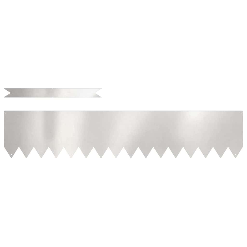 vidaXL Lawn Edging 30 pcs Silver 100 x 0.05 x 20 cm Stainless Steel, Garden and Terrace Ideas, Modern Lawn Border, Outdoor Barrier Divider, Pathway Edge, Edging Features for Gardens