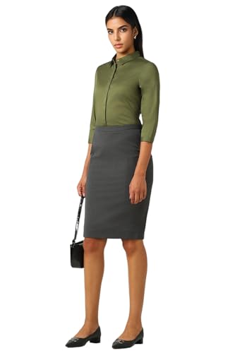 Image of Van Heusen Women's Regular Fit Solid 3 /4 Sleeve Cotton Rich Formal Shirt