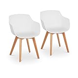 Fromm & Starck STAR_SEAT_17 Stuhl 2er Set bis 150 kg Sitzfläche 41 x 40 cm weiß Kunststoffstuhl Stuhlbeine Buchenholz