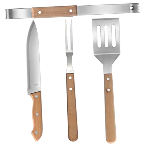 Set de herramientas parrilleras OSALADI acero y madera