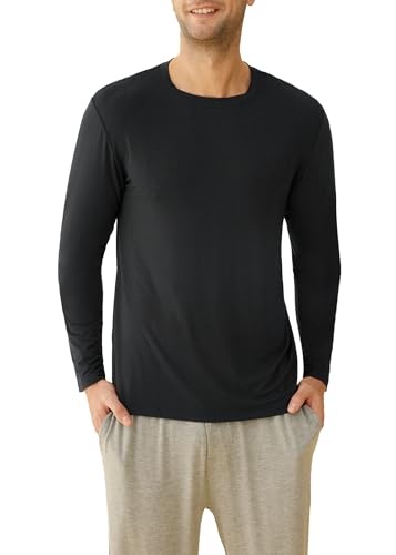 Latuza Men's Viscose Pajama Top Long Sleeves Sleep T-Shirt