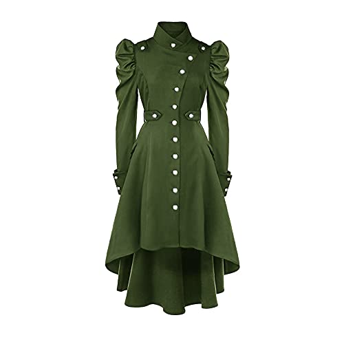 Vestido de Disfraces Medievales renacentistas para Mujer, Vestido Victoriano Alto y bajo con Mangas abullonadas, Disfraces de Halloween para Cosplay, Vestido Retro Cover