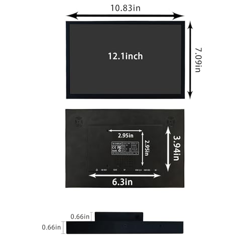 Image of VSDISPLAY 12.1'' Touchscreen Display 1920x1200 Android 11 IPS LCD Monitor | Supports USB Auto Copy Autoplay