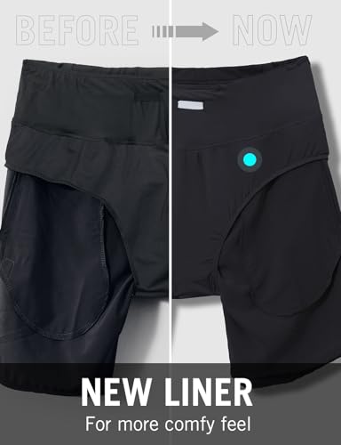 baleaf Womens' 7' Long Running Athletic Shorts Back Zipper Pocket Workout Gym Shorts Quick Dry High Waist with Liner Black Size M