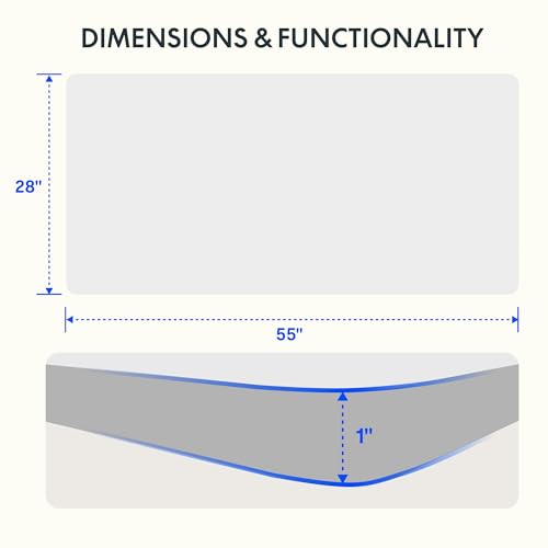 Image of FLEXISPOT EN2 Whole-Piece Standing Desk with Clamp Power Strip, 55 x 28 Electric Stand Up Height Adjustable Desk with Cable Management (White Frame + 55 inch White Top,2 Packages)