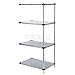Nexel Galvanized Steel, 4 Tier, Solid Shelving Add-On Unit, 42"Wx18"Dx86"H