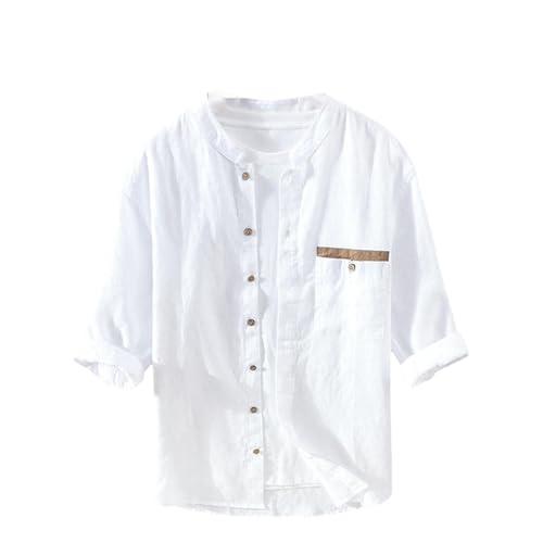 Chemise en lin homme respirante et légère style rétro chic