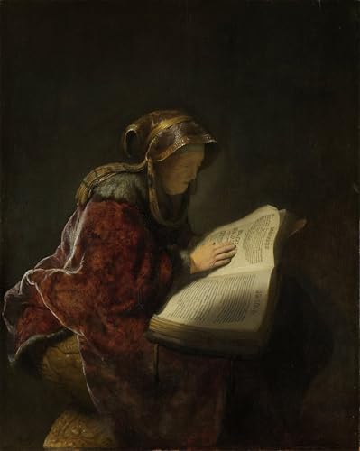 Impressions d'art Mural de Rembrandt pour Décoration Chambre et coin lecture élégant 60x90cm