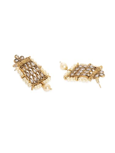 Image of Rubans Pearl Long Necklace Set Gold Plated Traditional Stylish Jewellery Gift for Women & Girls