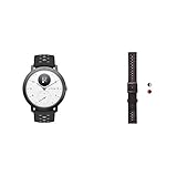 Withings Steel HR Sport - Multisport Hybrid Smartwatch & Erwachsene Silikonarmband, Bicolore Schwarz & Sport Schnalle, 20 mm