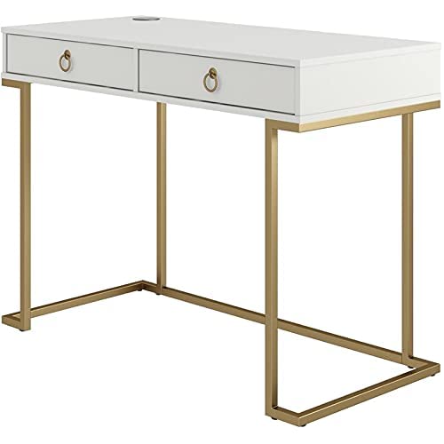 Cosmoliving By Cosmopolitan Cosmoliving Camila, White Writing Desk #TOP28