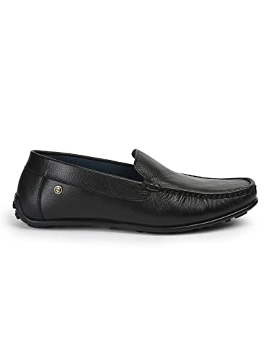 Image of Liberty Healers JPL-275 Loafer Shoes for Men - Black, Non-Lacing Casual Slip-On Loafers Stylish Shoes Ideal for Office, Party, Wedding - Comfortable Lightweight - Durable and Cushioned Footbed