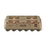 Amazon Grocery, Cage Free Large Brown Eggs, Grade A, 18 Ct