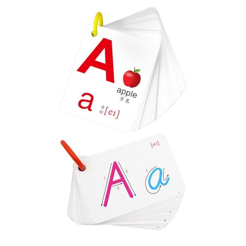 DUINIU 2 Set di Carte Dell'Alfabeto Inglese, Carte del Vocabolario