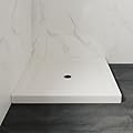 OVE Decors 36-in W x 36-in D Shower Base Pan Square, Center Drain, White Acrylic, Reversible Design