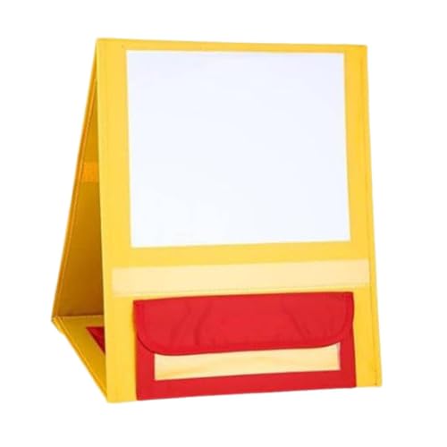 TWTCZOZ Pizarra de Mesa Portátil Plegable con Soporte de Bolsillo y Doble Cara Incluye Estuche para Bolígrafos Fabricada Oxford Adecuada para, Amarillo