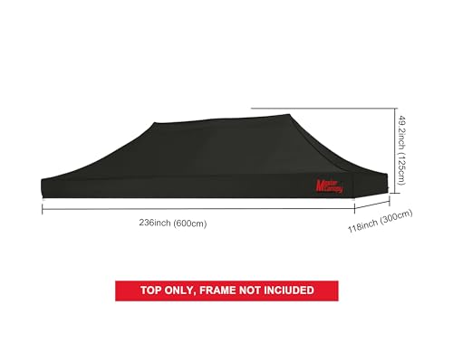 Image of MASTERCANOPY Replacement Canopy Cover for 10x20 Pop Up Canopy (10x20, Black)