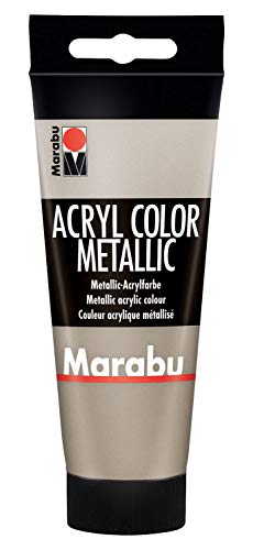 Marabu 12010050748 - Acryl Color metallic taupe 100 ml, cremige Acrylfarbe auf Wasserbasis, schnell trocknend, lichtecht, wasserfest, zum Auftragen mit Pinsel und Schwamm auf Leinwand, Papier und Holz Marabu 12010050748 - Acryl Color metallic taupe 100 ml, cremige Acrylfarbe auf Wasserbasis, schnell trocknend, lichtecht, wasserfest, zum Auftragen mit Pinsel und Schwamm auf Leinwand, Papier und Holz