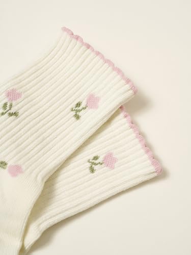 Image of Shapes Studio Half Calf Grip Socks, Cute Fruit Pilates Socks, Ruffle Socks, Non-Slip for Barre Yoga